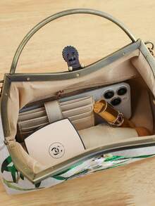 中国风刺绣女士手提包旗袍包单肩斜挎包，女士直播跨境礼品包 - 白色 - 查看 7