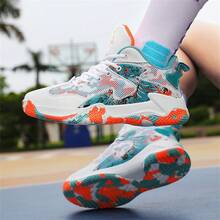 高帮男士篮球鞋街球透气防滑户外篮球运动鞋缓冲健身训练运动鞋 - 橘色 - 查看 9