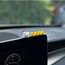 Bộ 5 chú gà con dễ thương trang trí xe hơi, bảng điều khiển trung tâm xe hơi, trang trí gương chiếu hậu, trang trí táp lô xe hơi, phụ kiện nội thất - Màu vàng - Xem 1
