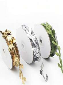 1 件，10 码长花环，仿藤叶，金箔装饰绳 - 用于 DIY 工艺派对、婴儿沐浴用品 - 彩色 - 查看 1