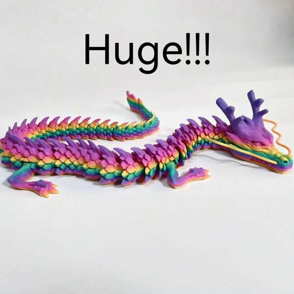 Modelo de dragón 3D impreso grande de 60 cm/23,6 pulgadas, decoración de dragón volador, adorno de escritorio, regalo de Navidad, San Valentín, Pascua, figuras 3D, dragón articulado, dragón 3D impreso grande, dragón de cristal 3D impreso, dragón 3D impreso con huevo, figura de cristal, dragón huevo, cosas 3D impresas, impreso 3D, dragón, impreso 3D, dragón 3D impreso