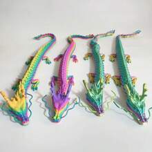 23.6 英寸 / 60 厘米大型 3D 打印龙模型、飞龙装饰、桌面装饰、圣诞节情人节复活节礼物 3D 人物、铰接龙、3D 打印大龙、3D 打印水晶龙、3D 打印龙与蛋、水晶人物、蛋龙、3D 打印物品、3D 打印、龙、3D 打印、3D 打印龙