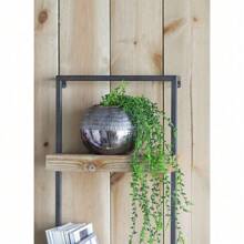 12x6x27" Iron And Wood Wall Shelf With Two Shelves,CozyUpRoom Decor