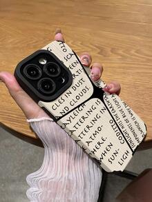 Slogan 1pc PU 皮革时尚字母与十字图案防震手机壳兼容 Iphone/ - 彩色 - 查看 5