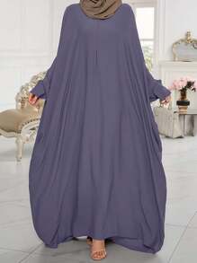 1pc Soft, Breathable, Elegant, Loose Abaya, Suitable For Women's Everyday Wear, Suitable For Spring, Summer, And Autumn Soft Hijab,Women Veil - Multicolor - View 11