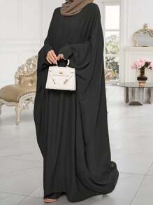 1pc Soft, Breathable, Elegant, Loose Abaya, Suitable For Women's Everyday Wear, Suitable For Spring, Summer, And Autumn Soft Hijab,Women Veil - Multicolor - View 1