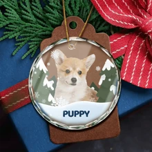 1pc Custom Photo Pet Face Personalized Round Shaped Crystal Glass Ornament Gift For Dog Lovers, Cat Lovers, Pet Lovers, Pet Memorial Gifts Birthday Graduation
