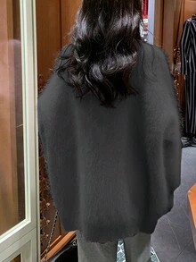 Alicedudu 1 pièce Cardigan tricoté ouvert à l'avant minimaliste et décontracté pour femme