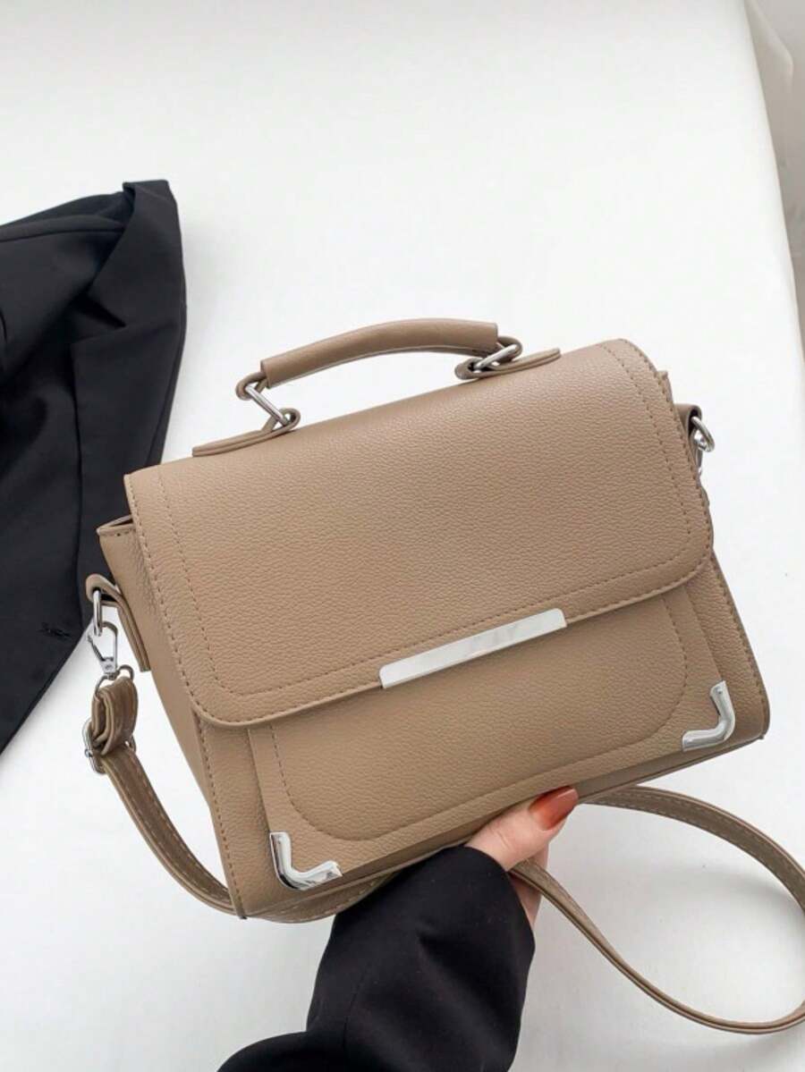 Women's Square Crossbody Bag Portable Shoulder Crossbody Travel[2124] - 卡其色 - 查看 1