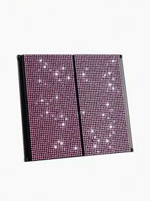 1pc Car Makeup Mirror, Shiny Rhinestone Decoration, Foldable Ultra-Thin Makeup Mirror, Sun Visor Decoration, Fashion Models Car Makeup Mirror, The Best Gift For Girls
