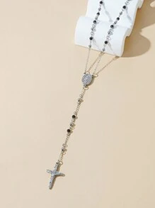 1 件 4 毫米不锈钢项链，镶嵌玻璃水钻 [欧美时尚简约风格吊坠项链，适合女性日常佩戴] - 蝴蝶型 - 查看 5