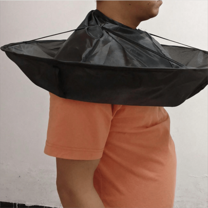 Adult Large Size Hair Cutting Salon Cape, 3D Breathable Hair Stylist Hairdresser Gown, Ideal For Home, Salon Hair Cutting And Beard Trimming - Black And White