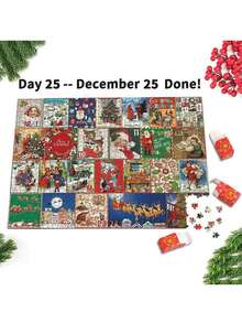 1 bộ câu đố ghép hình Giáng sinh Lịch Vọng 24 ngày Lịch đếm ngược Giáng sinh Câu đố Hộp quà bất ngờ - Nhiều màu - Xem 6