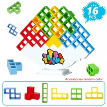 1 Bộ trò chơi cân bằng khối gỗ xếp chồng rung lắc, đồ chơi khối xây dựng giáo dục, rèn luyện khả năng tập trung, trò chơi tương tác giữa cha mẹ và con cái trên bàn, quà tặng sinh nhật cho trẻ em - nhiều màu - Xem 6