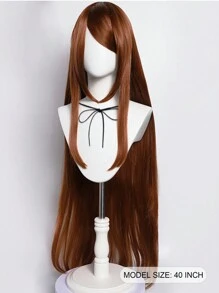 Peluca sintética trenzada negra de 40 pulgadas de largo para mujeres, estilo Animated Comics Cosplay, ideal para Halloween, fiestas de cumpleaños, días festivos, decoraciones navideñas, disfraces y accesorios divertidos.