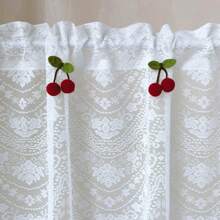 1 sztuka białe koronkowe zasłony kuchenne lambrekin, krótka zasłona z kieszenią na drążek, lambrekiny do dekoracji okiennych do kuchni, łazienki, sypialni, wystroju domu