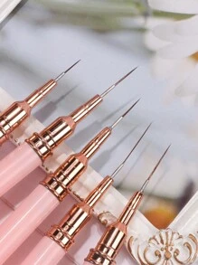 5 Pieces Nail Brush Set Clay Painting Tools Slim Line Stripe Painting UV Gel Painting Nail Design Pen Professional Nail Tools For Home Diy