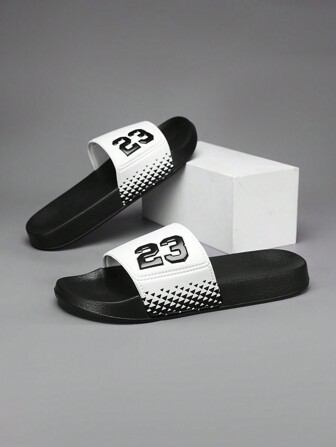 Men's Lightweight Thick-Sole Breathable White Open-Toe Non-Slip Slippers