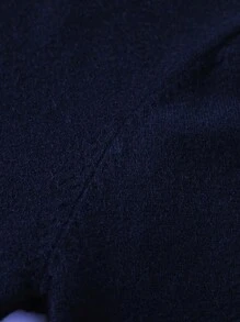 Áo len dài tay cổ lọ màu trơn thường ngày cho nam, mùa thu/đông - Màu xanh hải quân - Xem 4