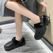 Cave Shoes Cotton Slippers Winter Padded Female New Thick Bottom Baotou Shoes Comfortable Warm Couple Cotton Slippers Men - D - View 4
