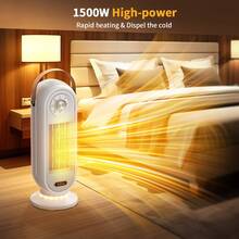 coldSky Electric Space Heater With Overheat Protection & 3S PTC Fast Heating,Electric Heater, 2 In 1 Heater Fan Combo, Portable Quiet Fan Heater,  Suitable For Bedroom Home Office Desk Indoor Use - 美規A型插(110-127V) - 查看 8
