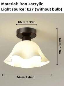 Acrylic Flower Shaped Ceiling Light, Creative Modern Ceiling Light With E27 Lamp Base, Suitable For Bedroom, Living Room, Study, Office (Bulb Not Included) - Multicolor - View 12