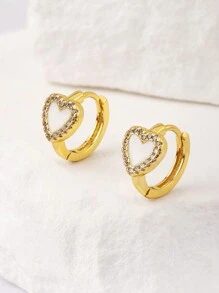 1 对情人节白色 CZ 宝石 18k 镀金铜女士耳环，奢华珠宝约会礼物 - 耳環 - 查看 12