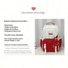 Large Capacity Student Bag, Multiple Pocket Preppy Backpack Travel Backpack, Nylon Backpack For Men And Women - Blue - View 4