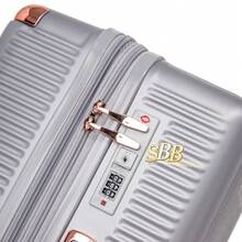 Kit3 Elegant Suitcase Gold Box 2024 New Style Suitcase Double Layer Zipper Anti-Theft 360° Double Wheels - 乾枯玫瑰色 - 查看 5