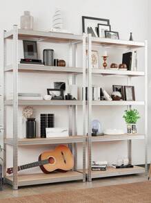 SONGMICS Scaffalatura a 4/5 Ripiani, Scaffale in Acciaio, Montaggio Rapido, Utensili, Strumenti in Garage, Magazzino, Ripostiglio, Portante 600kg/650 kg/875 kg, 5 taglie f*ino a 60 x 120 x 200 cm, Nero/Argento/Blu/Grigio - Argento 50 x 100 x 200 cm - Visualizzare 7
