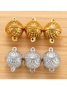 Set de 5 broches magnéticos redondos con patrón de escamas de pez en color dorado vintage para pañuelos, brazaletes, collares y accesorios de joyería DIY W370