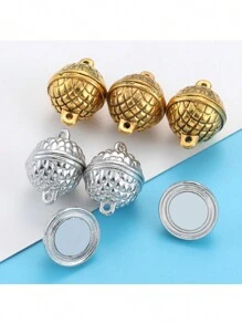 Set de 5 broches magnéticos redondos con patrón de escamas de pez en color dorado vintage para pañuelos, brazaletes, collares y accesorios de joyería DIY W370