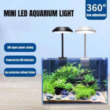 1 pièce Lampe de clip LED USB à haute luminosité réglable sur 3 modes, lumière changeante de couleur blanche, bleue, rouge et verte, pour aquarium, plantes sous-marines, convient pour aquarium rond et carré, alimenté par USB