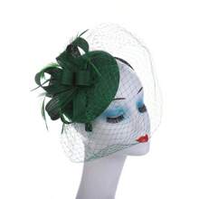 1 件女士手工面纱头饰帽发夹头带 1920 年代茶会肯塔基头饰帽药盒帽人造羽毛头饰适用于鸡尾酒婚礼新娘万圣节发夹配饰 - 彩色 - 查看 18