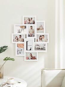 SONGMICS Collage di Cornici per Foto, 10 Cornici per Foto 10 x 15 cm, Cornici Portafoto da Parete, Cornici Multiple, Decorazioni Murali, Bianco Nuvola, Regalo Natale