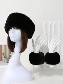 1 套女式蓬松头带和臂套，1 件蓬松头带和 1 对暖手器，高品质欧美秋冬保暖防风套装，适合节日派对、舞台、夜总会、外出、时尚潮流圣帕特里克节 - A - 查看 12