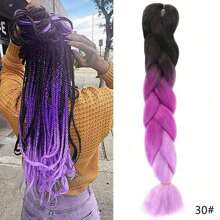 24 英寸渐变色合成发辫预拉伸批发大号编织 KaneKalon 接发 100g/件