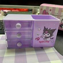 1 个 Sanrio 动漫桌面笔架 - 配有储物盒、迷你抽屉和学生文具盒 - 可爱卡通设计、黑米和我的旋律主题，非常适合学校和办公室使用，母亲节礼物 - 彩色 - 查看 14