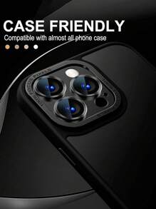 Película protectora de lente de cámara compatible con Apple 16 Pro/16 Pro Max/15/14/13/12/11/Pro/Pro Max/Mini Series, cubierta mate de cámara, protector de lente trasero de vidrio templado de alta definición, regalo para cumpleaños, familia, amigos, material de aleación de metal, vidrio templado de cobertura completa, película protectora de lente, accesorios de teléfono móvil, resistente al agua, a prueba de golpes, antirrayas, antihuellas - Negro - Ver 6