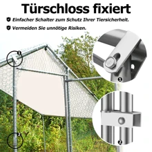LILIIN Chicken Coop Free-Range Enclosure Chickens 3x2x2 M/ 3x4x2 M/ 3x6x2 M/ 3x8x2 M Chicken Enclosure Chicken House Roof Poultry House Galvanized Steel Frame With PE - 3x8x2m - Xem 8