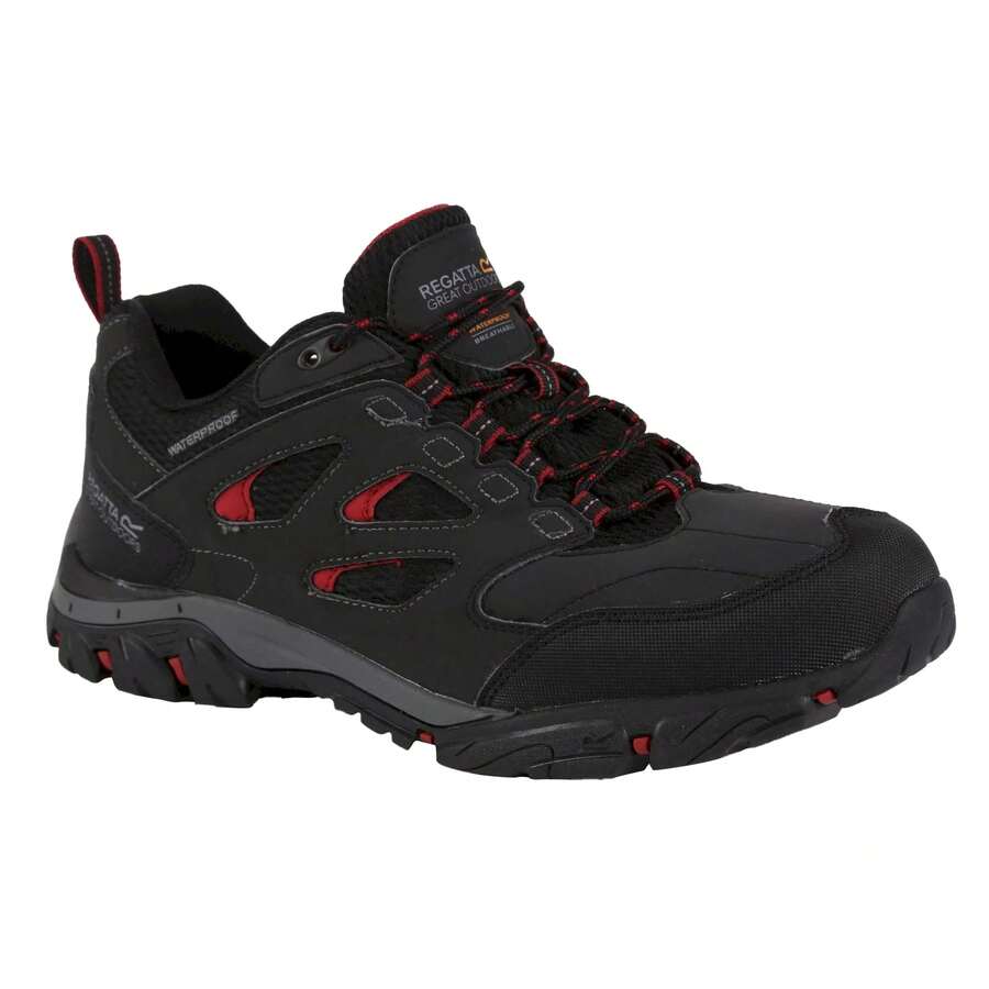 Regatta Mens Holcombe IEP Low Hiking Boots (Ash/Rio Red) - Dark Grey - View 1