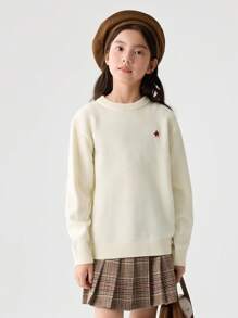 Balabala Boys' & Girls' Sweater Pullover For Fall/Winter 2024 Layering - Milky White - View 1