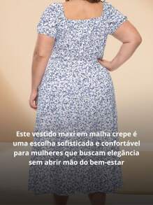 Vestido Plus Size em Malha Crepe com Caimento Elegante – Conforto e Estilo para Todas as Ocasiões - Multicolorido - Visão 6