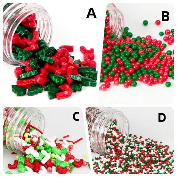 85g Christmas Cake Decorations, Baking Dessert Supplies, Santa Claus & Snowflake Cane Cake Toppers, Cupcake Decor