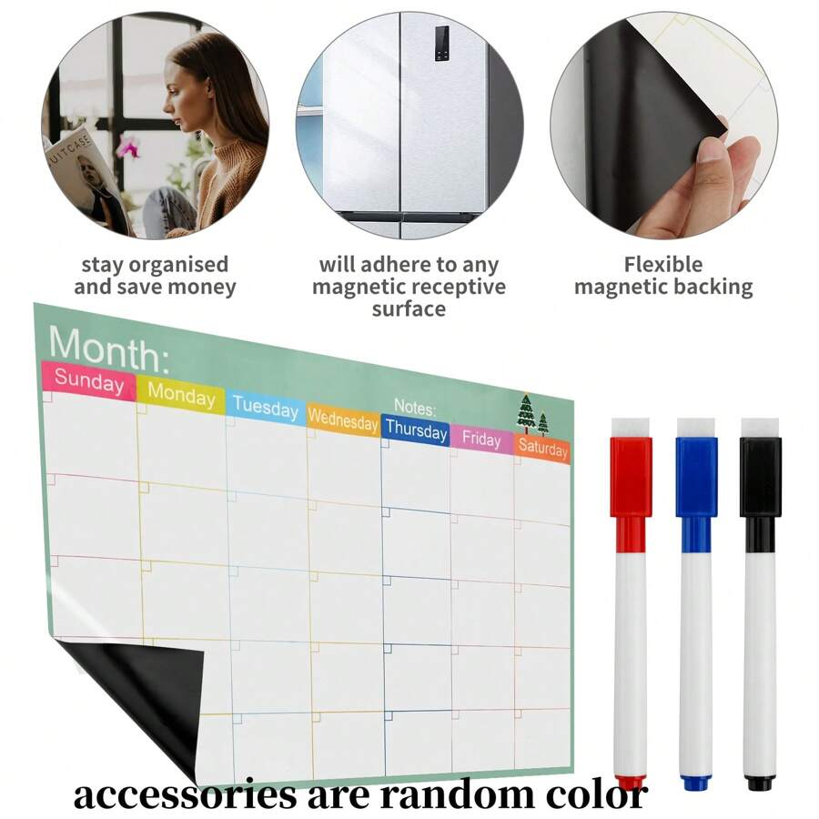 Magnetic Monthly Planner Waterproofing Magnetic Calendar Dry Erase