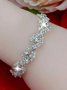 1 Peça Pulseira de Cristal de Strass, Pulseira Elegante de Cristal Austríaco Infinity, Presente para Mulheres, Para Vestido de Festa