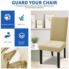 YSTYLE Coprisedie Con Schienale 2/4/6 Pezzi, Coprisedia Elasticizzati, Copri Sedie Soggiorno, Copri Sedia Antigraffio Gatto, Moderno Coprisedia, Fodere Sedie Universali - Beige - Visualizzare 4