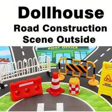 Juego de 3 señales de advertencia en miniatura "Precaución, suelo mojado" - Para escenas de diorama de construcción de carreteras, tráfico, bloqueo de carreteras al aire libre, fotografía de modelos OB11, juego de fantasía, regalo de Navidad - Multicolor - Ver 5