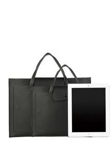 1 Pc Business Casual Minimalist PU Leather Solid Color Handbag Tablet Bag 13Inch/14Inch Computer Bag Protection Case Small Bag File Bag Laptop Sleeve Computer Carrying Case Bag 13 14 Inch Portable Table Cover Bags For Mac Book For Tablet Handbag Case 9-11inch Compatible With Ipad Air 4 5 Pro 11 Mini 5 6 IPad Case For Shockproof Pouch Bagslaptop Bag For Women Mac Book Case College Essentials Back To School