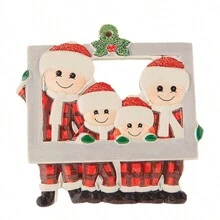 1pc 圣诞树礼物装饰圣诞圣诞老人圣诞吊坠创意可爱家庭树脂相框，定制名字文字吊坠，可爱小礼物树脂圣诞树吊坠。汽车吊坠，精美装饰品，汽车吊坠 - 彩色 - 查看 9